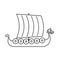 Viking ship outline icon