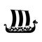 Viking ship silhouette icon