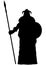 Viking spearman silhouette
