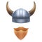 Viking symbol with horned helmet and beard