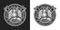 Viking vintage monochrome round badge