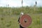 Viking warrior with spear and shield on the attack