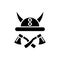 Vikings` armor black icon concept. Vikings` armor flat vector symbol, sign, illustration.