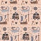 Vikings cartoon style seamless pattern