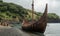 Vikings\\\' ship approaches the rocky shore Creating using generative AI tools