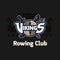 Vikings sport logo, vector emblem for rowing club