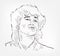 Viktor Tsoi Soviet and Russian singer and songwriter famous Russian vector sketch isolated