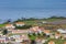 Vila do Corvo village and airstrip, Corvo island, The Azores, Portugal