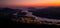 Vila Nova de Cerveira, top of the mountain view over Minho River and Caminha at sunset.