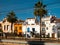 Vilassar de Mar cityscape with typical buildings along street, Catalonia