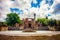 Villa Adriana in Tivoli Rome - Lazio Italy - The Three Exedras building ruins in Hardrians Villa archaeological site of