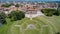 Villa Bagatti Valsecchi, villa, aerial view, eighteenth century, Italian villa, Varedo, Monza Brianza, Lombardy Italy