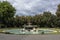 Villa Borghese gardens fountain of marine horses, Rome, Italy