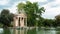 Villa Borghese gardens with pond in Rome, Italy