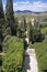 Villa d`Este Tivoli, Italy - SEPTEMBER 6, 2016. Alley fountains