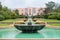 Villa garden park walkway footpath with pools and fountain in Porto Oporto Serralves