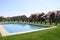 Villa`s backyard with large swimming pool