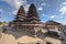 Village of Besakih, Bali/Indonesia - circa October 2015: Wooden pagoda roofs of Pura Besakih Balinese temple