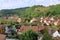 The village of Biertan, Birthï¿½lm and surrounding landscape, Sibiu County, Romania. Seen from the fortified church of Biertan,