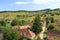 The village of Biertan, Birthï¿½lm and surrounding landscape, Sibiu County, Romania. Seen from the fortified church of Biertan,