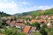 The village of Biertan, Birthï¿½lm and surrounding landscape, Sibiu County, Romania. Seen from the fortified church of Biertan,