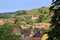 The village of Biertan, Birthï¿½lm and surrounding landscape, Sibiu County, Romania. Seen from the fortified church of Biertan,