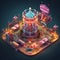 Village Carnivals local fairs with games rides and a festive atmosphere AI isometric generated