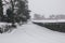 Village of Carrignavar in county Cork, Ireland covered in snow during Storm Emma