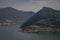 Village Carzano on island Monte Isola in Lake Iseo from above, Italy