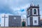 Village church on Faial island in the Azores, Portugal