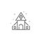 Village church simple vector line icon. Symbol, pictogram, sign. Light background. Editable stroke