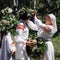 Village Commune, Belarus-July 15, 2018, ancient rite,