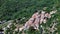 Village of Consegudes in french Alps aerial view