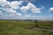 The village deep in the Zhangbei grassland under the blue sky and white clouds