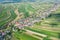 Village from drone. Suloszowa village in Krakow County, Lesser Poland Voivodeship, in southern Poland. Beautiful village with