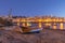 Village of fishermen, Ferragudo yellow lights lanterns.