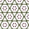 Village floral folk pattern of interwoven flowers and leaves.
