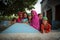 Village Girls Smiling And Standing In A Mosque