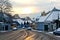 Village of Grinzing in early morning light in Wintertime