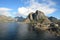 The village of Hamnoy and Reine\'s fjord