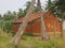 VILLAGE House, agriculture land, coconut trees, plants Grass, Skyline