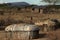 Village and houses of the f Samburu tribe in Kenya