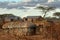 Village and houses of the f Samburu tribe in Kenya