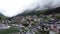 Village of Ischgl in Austria - aerial view