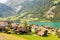 Village on the Lake Lungern in Switzerland