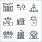 In the village line icons. linear set. quality vector line set such as barn, silo, store, milk, cottage, scarecrow, church,