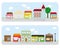 Village Main Street Neighborhood Vector Illustration