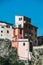 Village of Manarola with houses with colorful facades, typical village of Cinque Terre