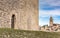 Village of Medinaceli and view of the collegiate church in Soria, Spain