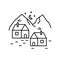 Village, mountains, home, winter icon. Element of landscape thin line icon